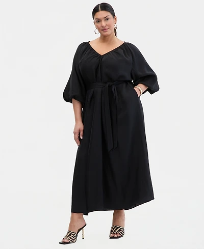 I.n.c. International Concepts Plus Puffed-Sleeve Maxi Dress, Macy's Exclusive