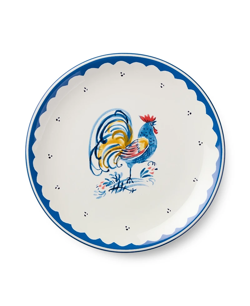 Certified International French Rooster Salad Plates, Set of 4
