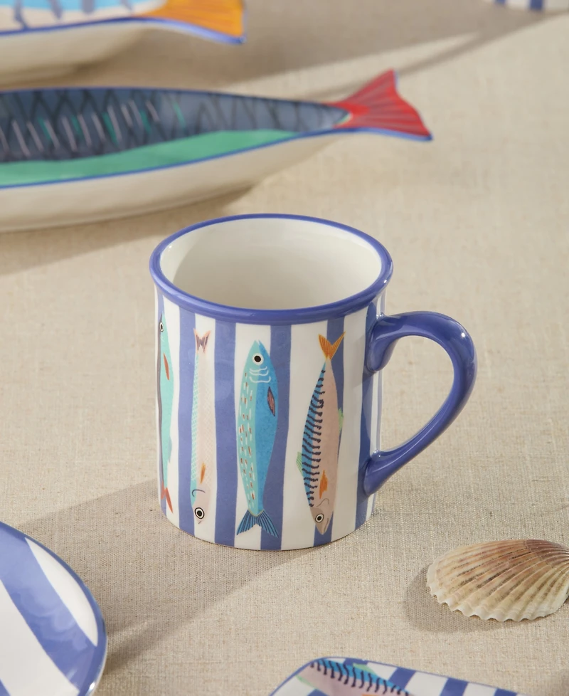Certified International Something Fishy Mugs, Set of 4