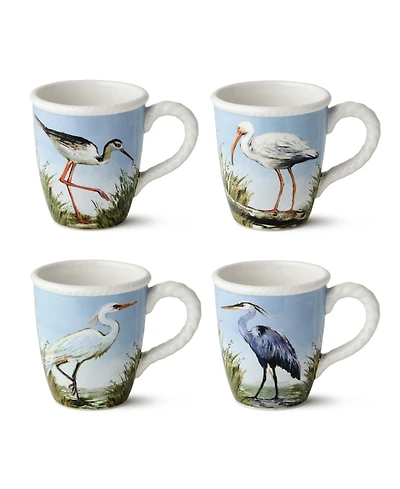 Certified International Coastal Birds Mugs, Set of 4