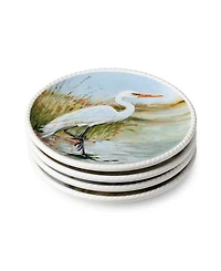 Certified International Coastal Birds Canape Plates, Set of 4