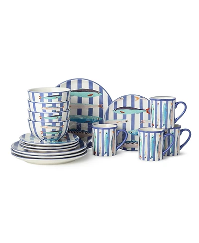 Certified International Something Fish 16-Pc. Dinnerware Set, Service for 4