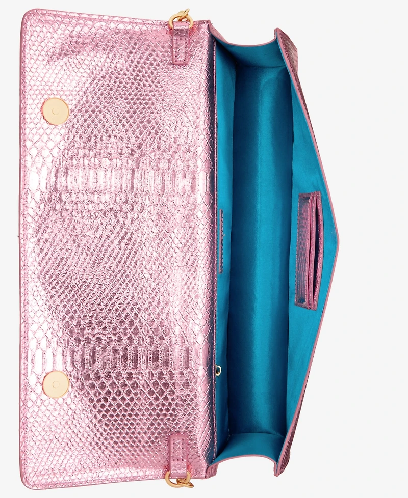 Metallic Snake-Print East-West Clutch Bag, Macy's Exclusive- Molly Rogers Capsule Collection