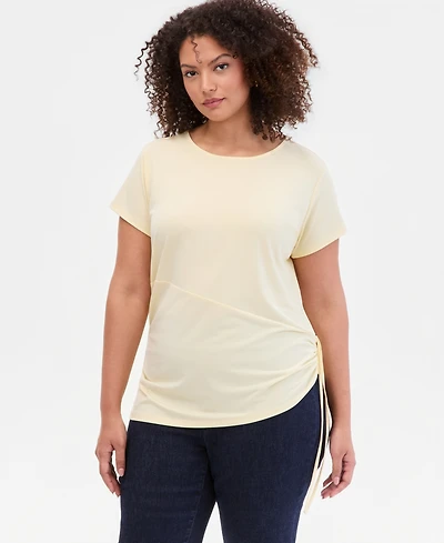 I.n.c. International Concepts Plus Tie-Side Cap-Sleeve Top, Macy's Exclusive