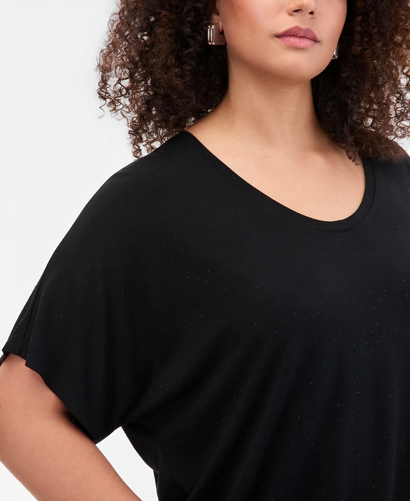 I.n.c. International Concepts Plus Embellished Scoop-Neck T-Shirt, Macy's Exclusive