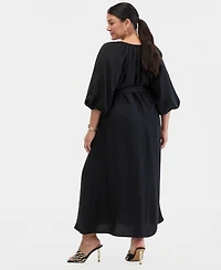 I.n.c. International Concepts Plus Puffed-Sleeve Maxi Dress, Macy's Exclusive