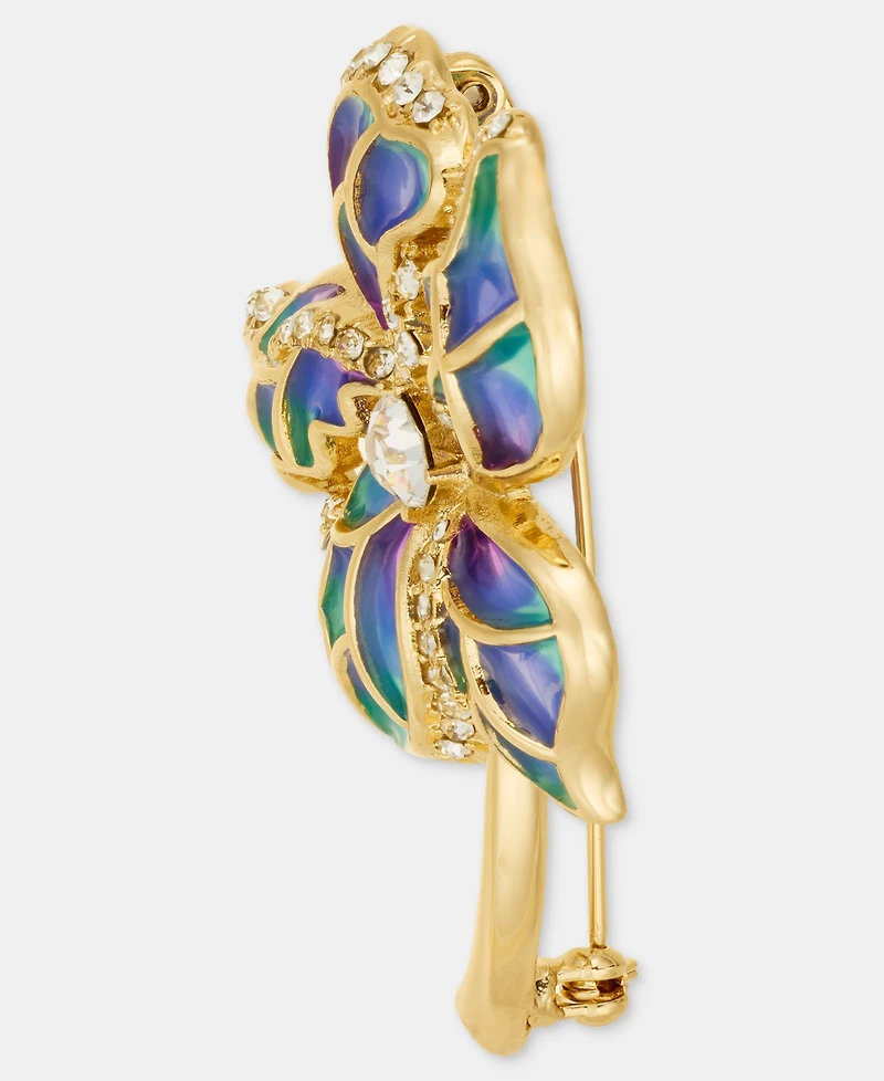 Anne Klein Crystal Flower Pin