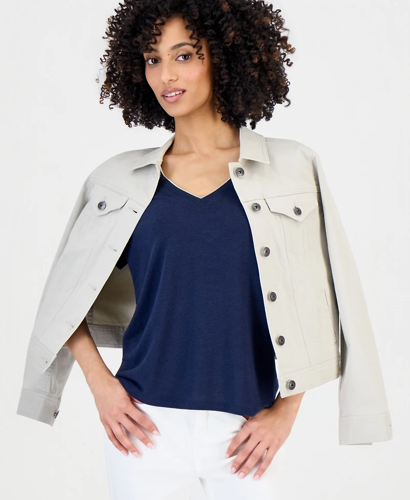 Style & Co Petite V-Neck T-Shirt, Macy's Exclusive