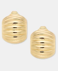 Anne Klein Small Domed Fluted Clip-On Hoop Earrings, 0.7"
