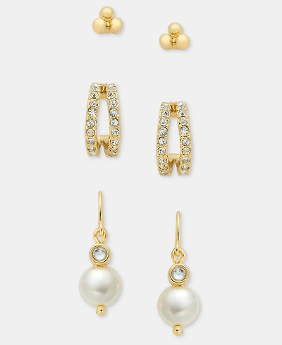 Anne Klein 3-Pc. Set Stud, Hoop & Drop Earrings