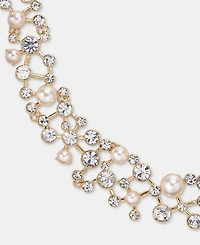 Anne Klein Crystal & Imitation Pearl Cluster Statement Necklace, 16" + 3" extender