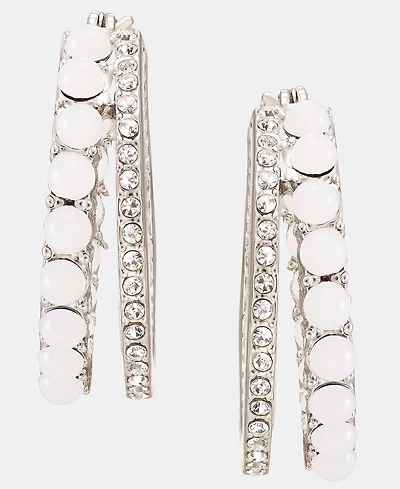 Karl Lagerfeld Paris Gold-Tone Turquoise Split Stone Hoop Earrings