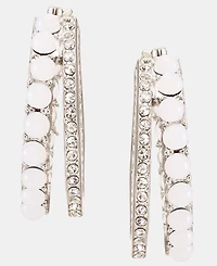 Karl Lagerfeld Paris Gold-Tone Turquoise Split Stone Hoop Earrings