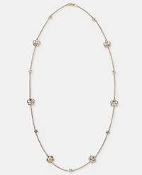 Karl Lagerfeld Paris Gold-Tone 36" Pave Orchid Strandage Necklace