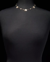 Karl Lagerfeld Paris Gold-Tone Pave Orchid Collar Necklace