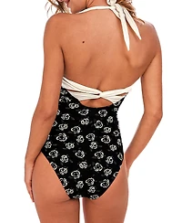 Cupshe Women's Halter Tie Hook & Eye Closure One-Piece Swimsuit
