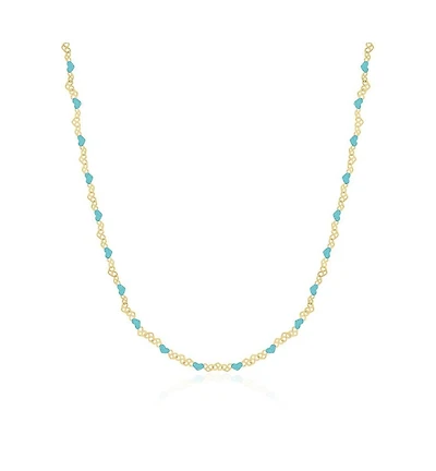 The Lovery Enamel Heart Link Necklace 14K Gold-Plated Sterling Silver