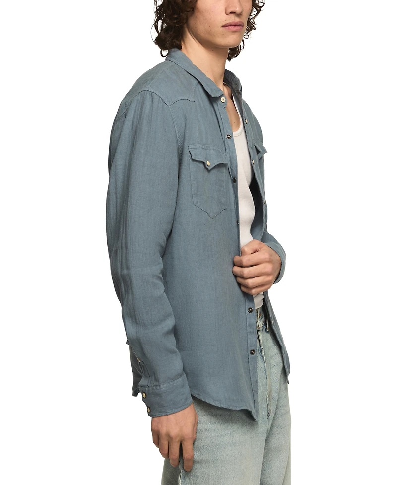 Lucky Brand Men's Spread Collar Western Shirt