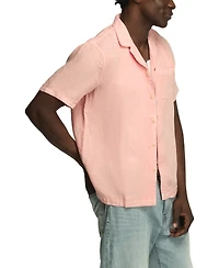 Lucky Brand Men's Short-Sleeve Linen Camp-Collar Shirt
