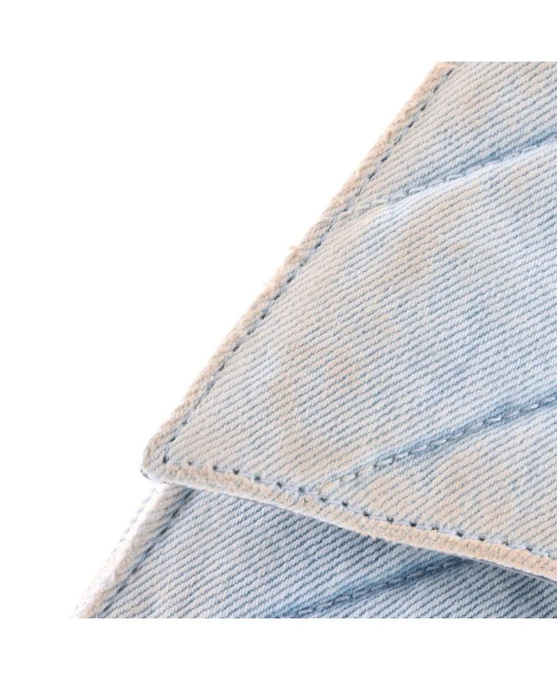 Pre-Owned Balenciaga Medium Crush Chain Flap Bag Quilted Denim