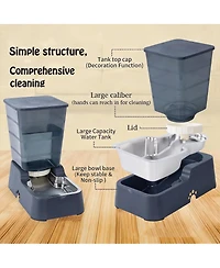 Aronkl Automatic Pet Feeder and Water Dispenser, 5.2L Capacity, Bpa Free, Durable Design