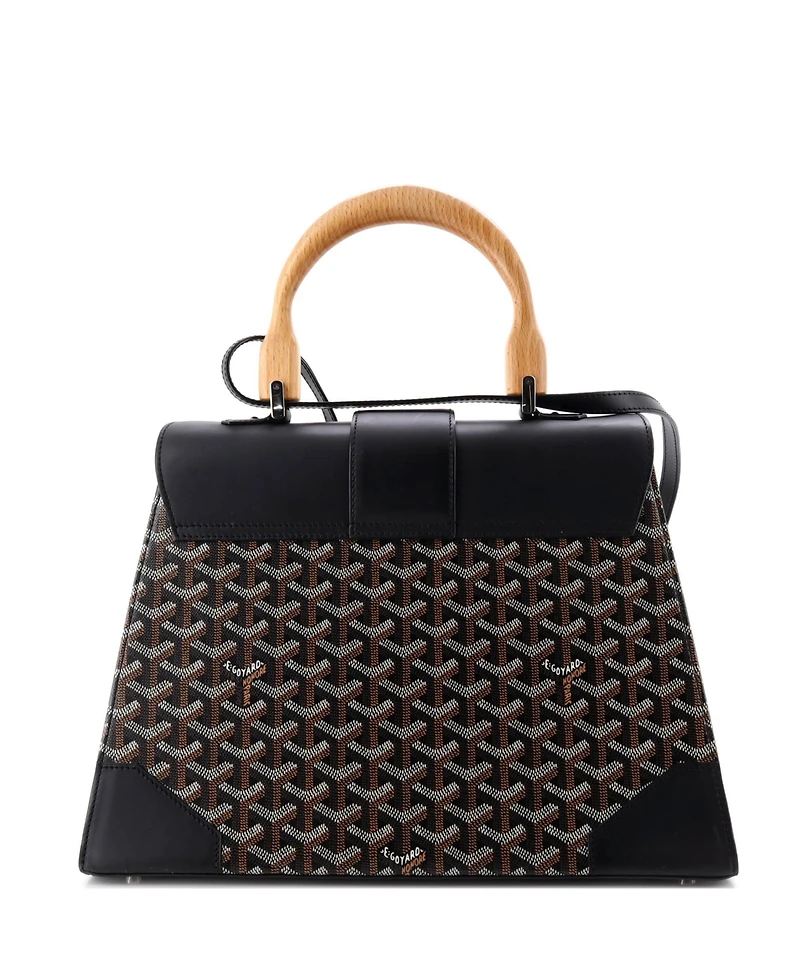 Pre-Owned Goyard Mm Saigon Top Handle Bag Coated Canvas with Leather