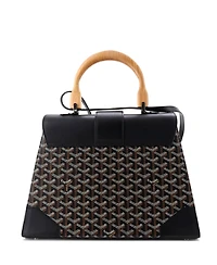 Pre-Owned Goyard Mm Saigon Top Handle Bag Coated Canvas with Leather