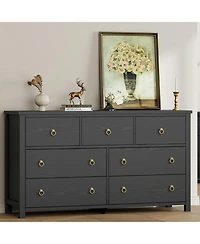 gaomon 7 Drawer Dresser for Bedroom, 54 Inch Wide Wood Chest of Drawers, Large Clothes Storage Cabinet