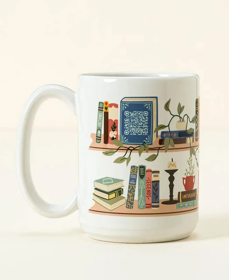 Uncommon Goods Literature Every Day Interactive Qr Mug, 15 Oz.