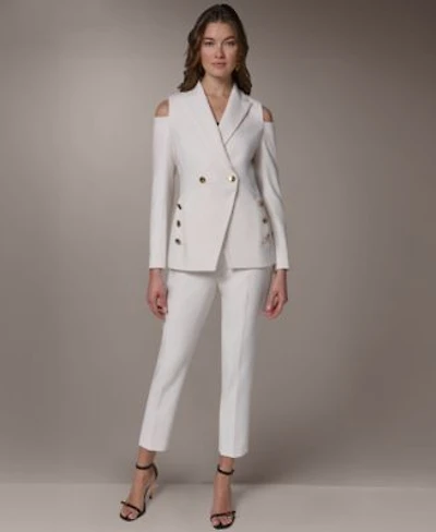 Donna Karan New York Womens Cold Shoulder Blazer Side Zip Pants