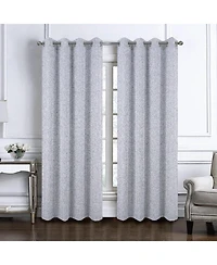 Rt Designers Collection 100% Polyester 140 Gsm Lava Jacquard Grommet Curtain Panel 54" x 84" Silver