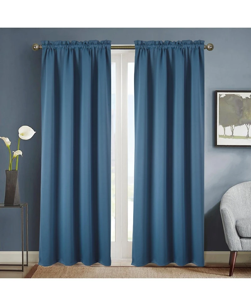 Rt Designers Collection 100% Polyester Twilight Blackout Rod Pocket Curtain Panel 54" x 84"