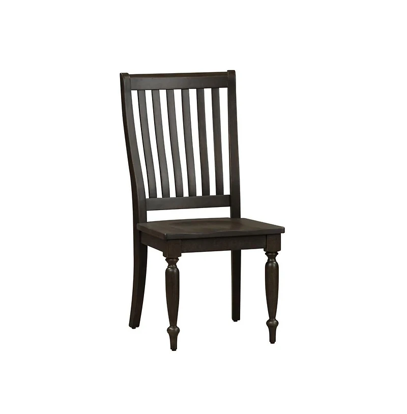 Liberty Furniture Industries, Inc Harvest Home Slat Back Side Chair in Chalkboard