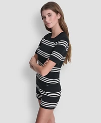 Dkny Jeans Women's Striped Crewneck Sweater