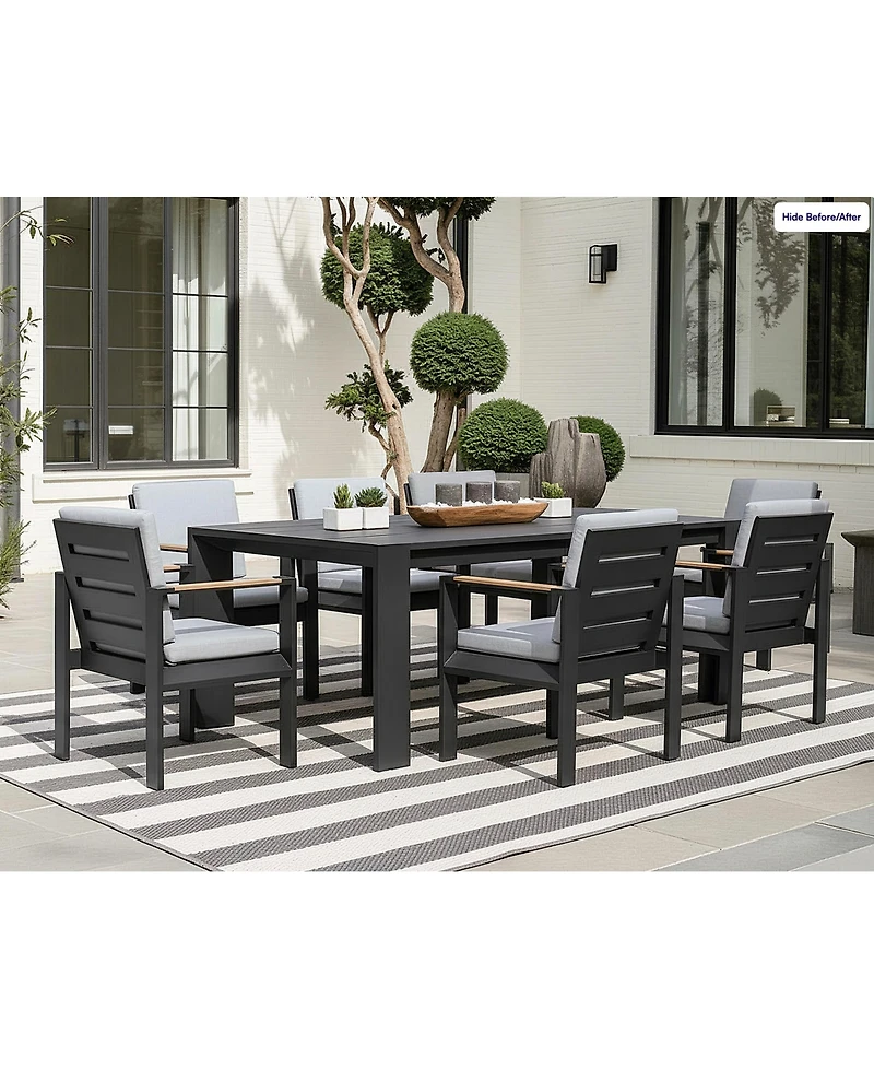 Sienna 84" Outdoor Aluminum Dining Table, Created for Macy's