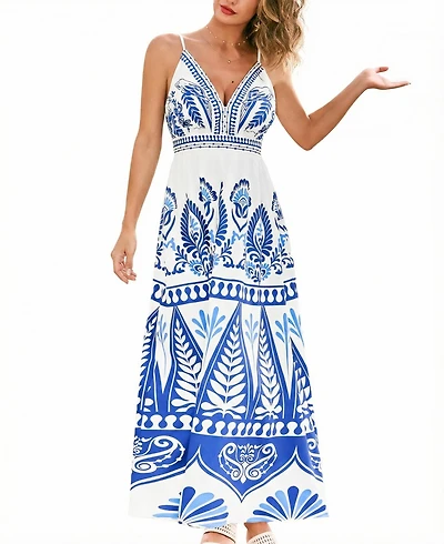 Cupshe Women's Biggest Fan Ornate Maxi Beach Dress