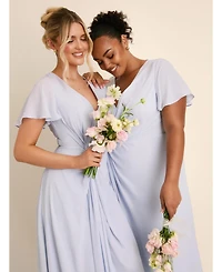 Six Stories Women's Knot Front Chiffon Bridesmaid Dress