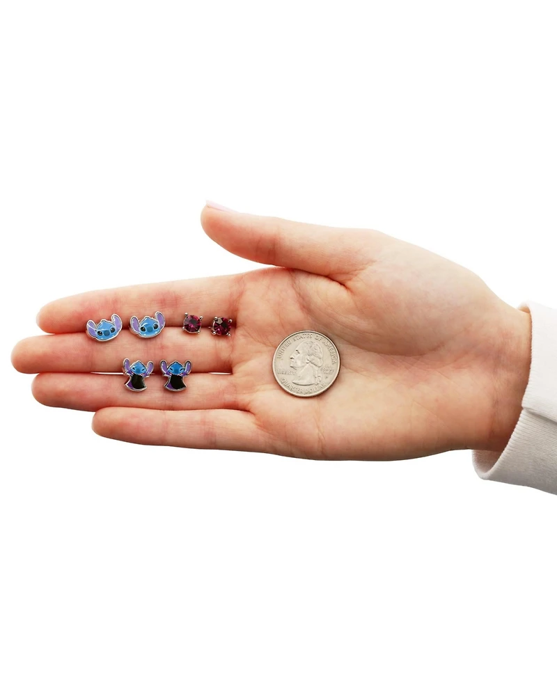 Disney Lilo and Stitch Fashion Earring Set, 3 Pairs, Stud Earrings