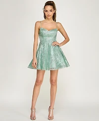Alex & Sophia Juniors' Glitter Fit Flare Dress