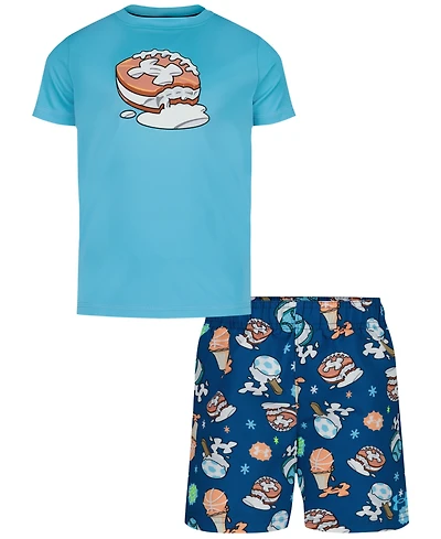 Under Armour Boys' 4-7 Ice-Cream Printed Swim T-Shirt and Shorts, 2-Piece Set