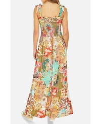 Yumi Women's Patchwork Split Hem Maxi Dress