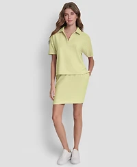 Dkny Jeans Women's Boxy Polo Collared T-Shirt