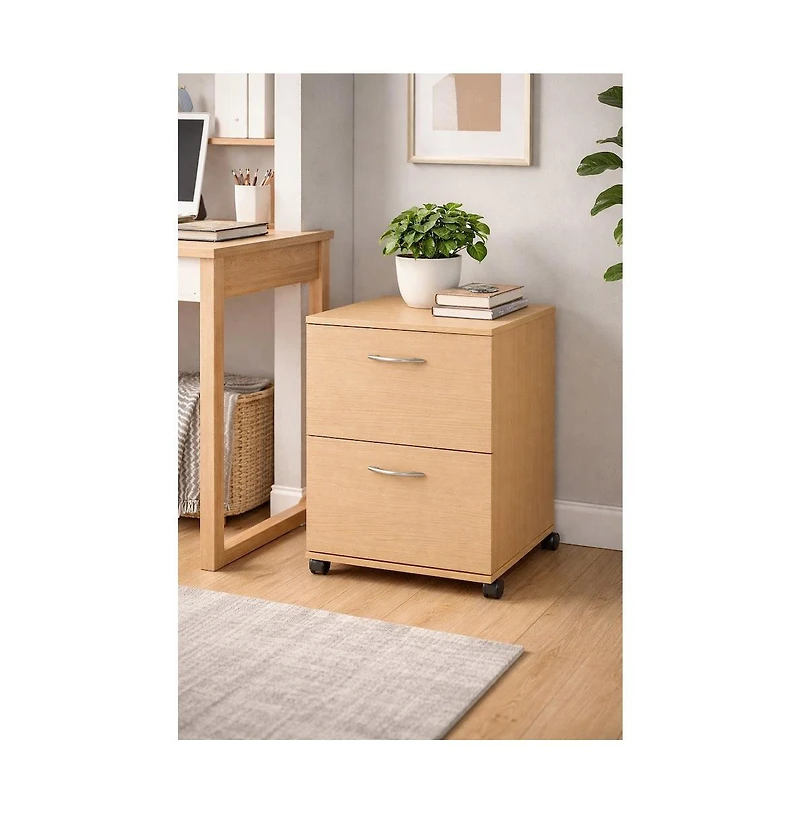 Nexera 2-Drawer Essentials Rolling Filing Cabinet