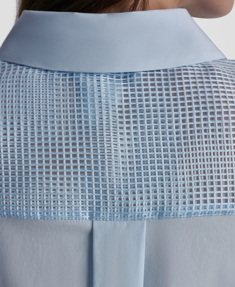 Dkny Women's Sleeveless Poplin Button-Front Top