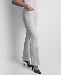 Dkny Women's Pinstripe Flared Fit Pants