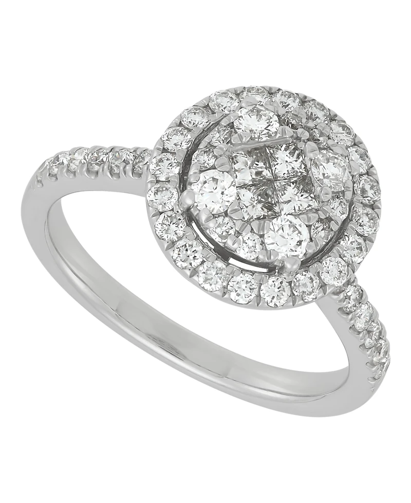 Macy's Diamond Cluster Engagement Ring (1 ct. t.w.) in 10k White Gold