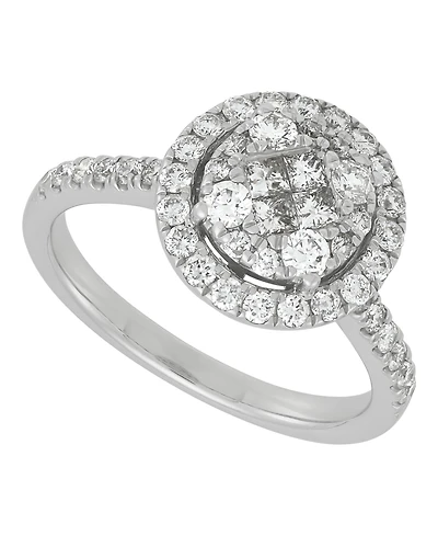 Macy's Diamond Cluster Engagement Ring (1 ct. t.w.) in 10k White Gold