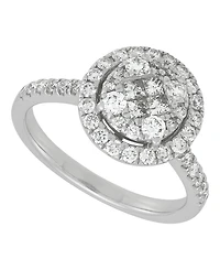 Macy's Diamond Cluster Engagement Ring (1 ct. t.w.) in 10k White Gold