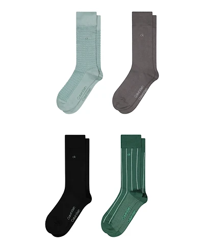 Calvin Klein Men's Cotton Dress Crew Socks, 4-Pack