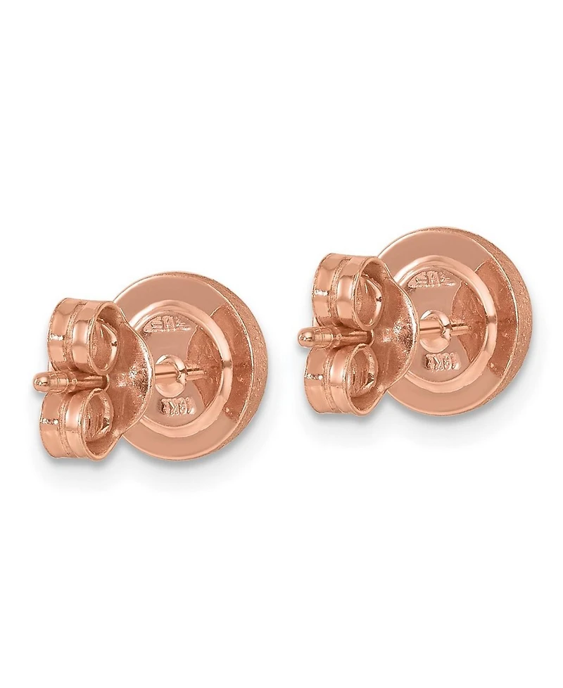 Curata Jewelry 18k Yellow, White or Rose Gold Italian 8mm Textured Half Round Button Earrings 8x8mm Wide Stud Earring